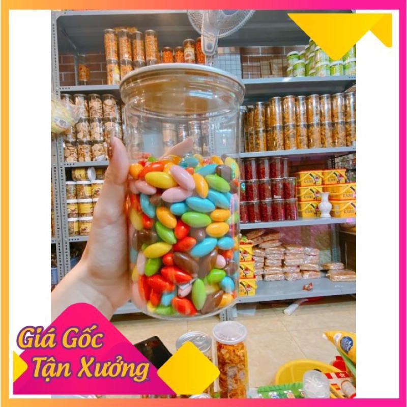 Kẹo nhộng tuổi thơ nhiều màu nhân socola hũ pet 500g