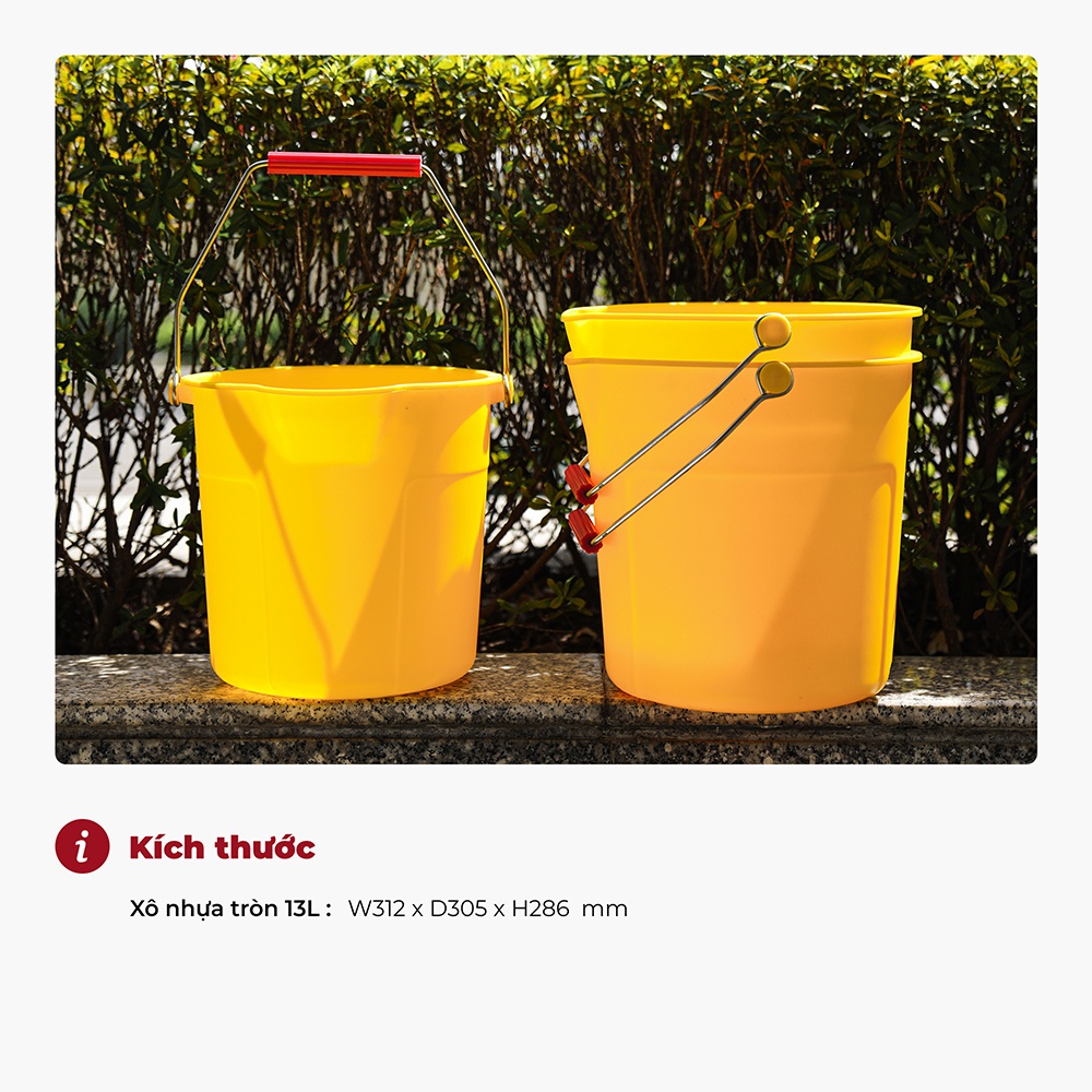 Xô nhựa tròn đa năng 10L / 13L /14L - Cobi Home