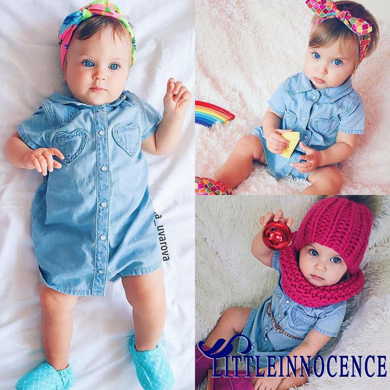 ❤XZQ-Princess Kids Baby Girls Casual Denim T-shirt Party Pageant Dress Skirt Clothes