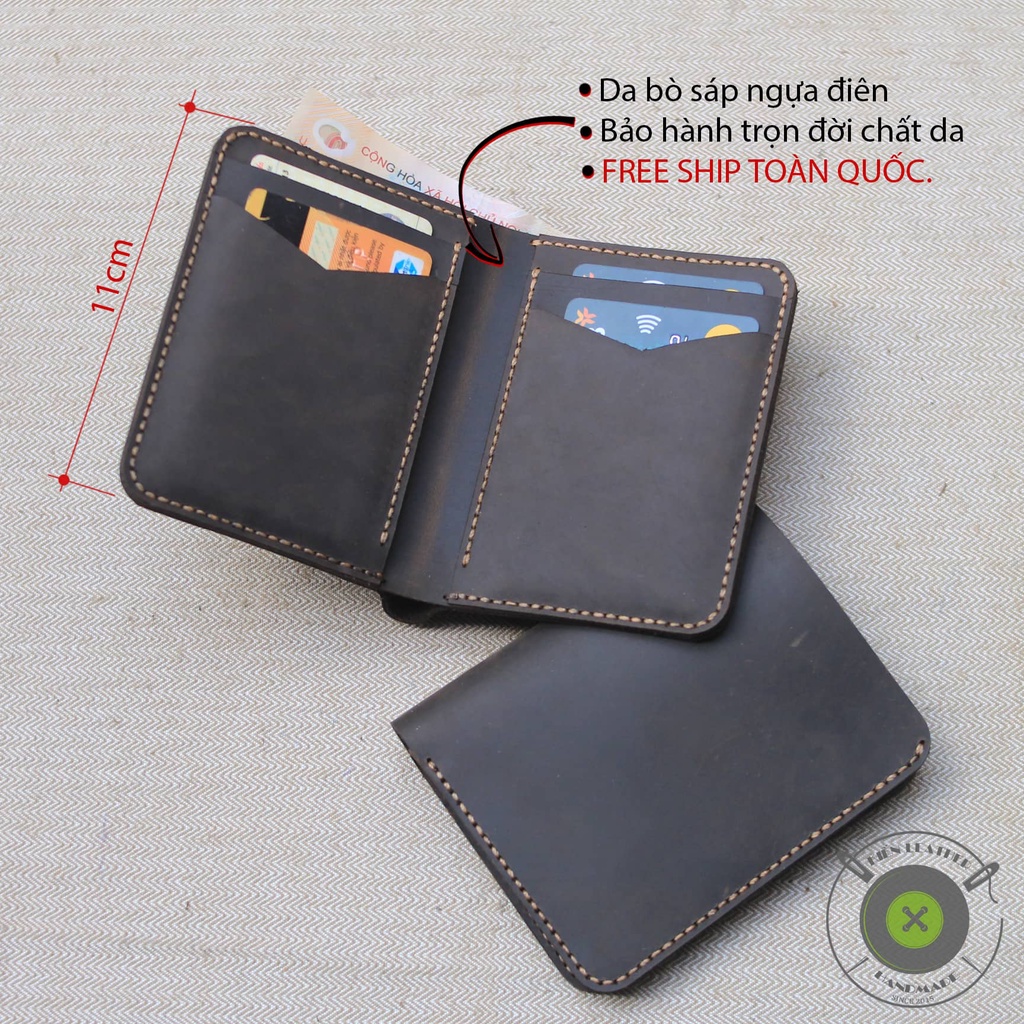 Ví nam da bò sáp, Hàng Handmade by Kiến Leather