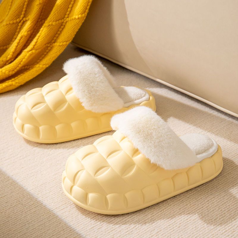 Dép Cotton Đi Trong Nhà Đế Dày Có Thể Tháo Rời Họa Tiết Hoạt Hình Phong Cách Mới Cho Nữ