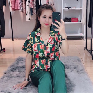 Bộ lụa satin phối