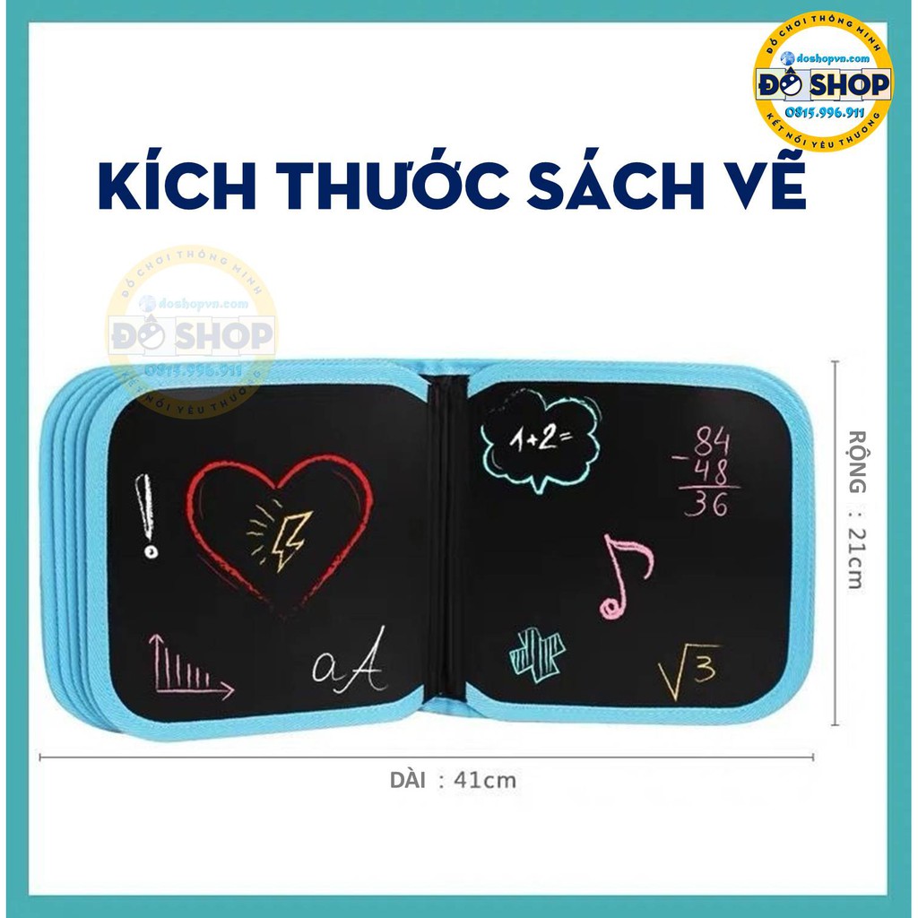 Sách Vẽ Cho Bé Tẩy Xóa Được Đa Năng Thông Minh SV14 (14 Trang, 12 Bút Màu) - Đô Shop