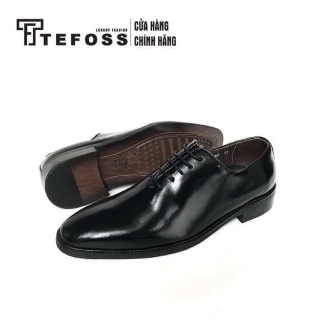 Giày Oxford TEFOSS HT003 đen trơn sang trọng và đẳng cấp size 38-43