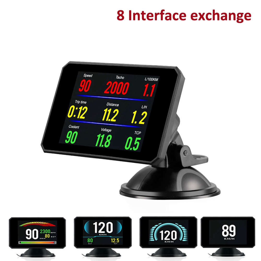 Đồng Hồ Đo Tốc Độ hud p16 5.8 '' Kỹ Thuật Số Màn Hình Hiển Thị obd2 8 Giao Diện Cho Xe Hơi