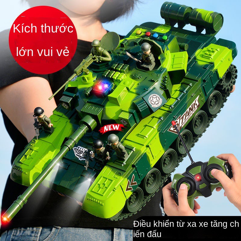 Đồ chơi xe tăng điều khiển từ xa ngoại cỡ dành cho trẻ em có thể sạc lại điện thoại di động cậu bé quân đội xe bọc thép