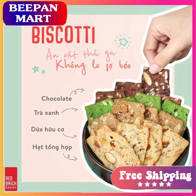 Bánh Biscotti Gạch Đỏ 250g - Ăn Kiêng - Giảm Cân - Dành Cho Người Tiếu Đường