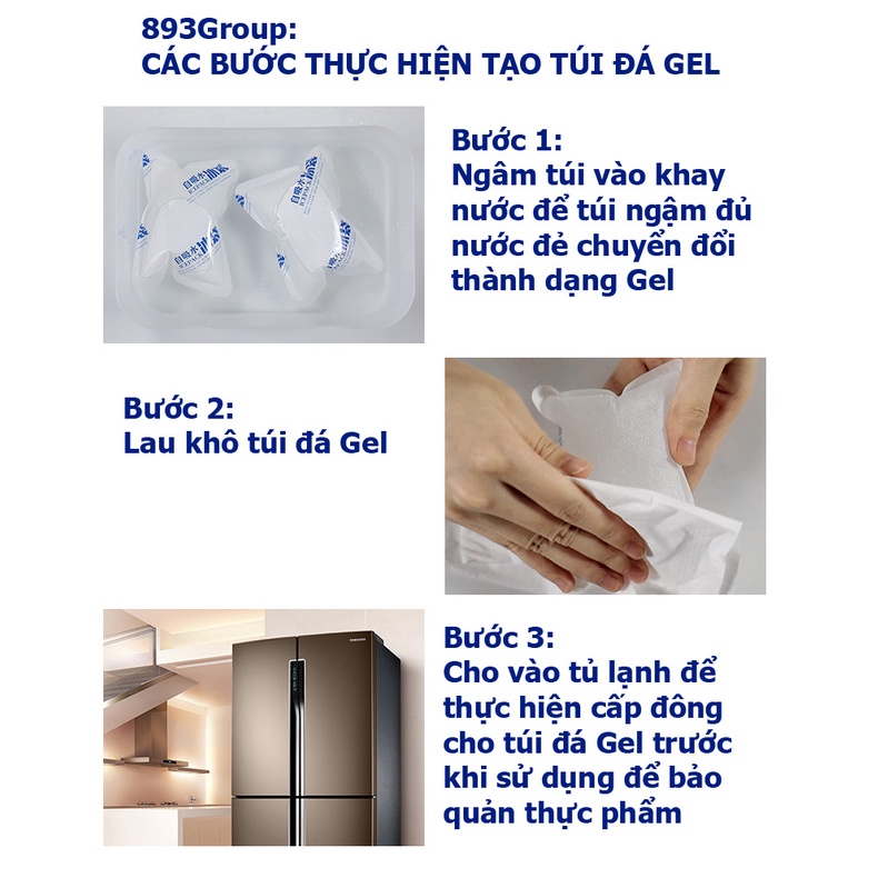 Túi đá gel  bảo quản trái cây, thực phẩm tươi, bảo quản lạnh, vận chuyển nhanh, tự thấm nước