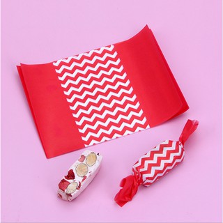 (Set 100) Giấy gói kẹo Nougat Gợn Sóng Đỏ