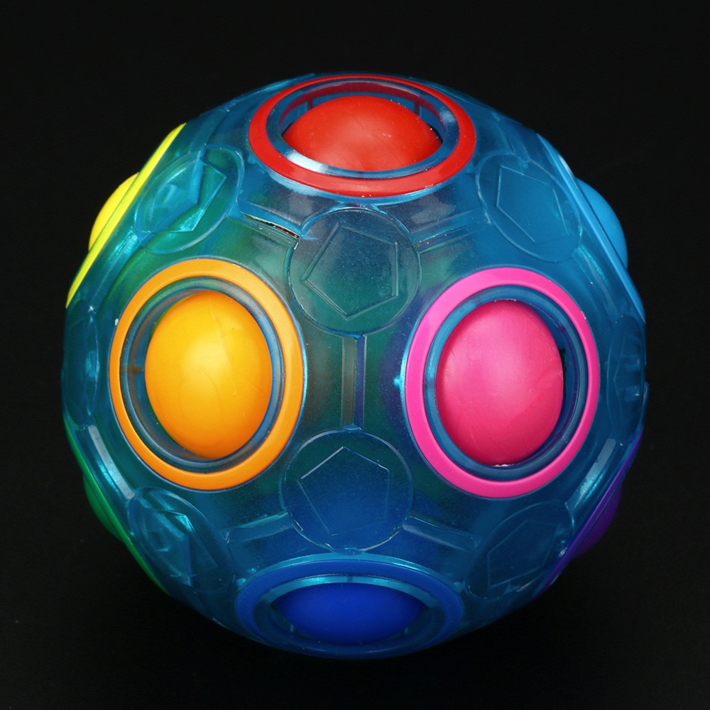 Pops It Fidget Toys Luminous Rainbow Ball Puzzle Toy Anti Stress Simple Dimple Educational Toy