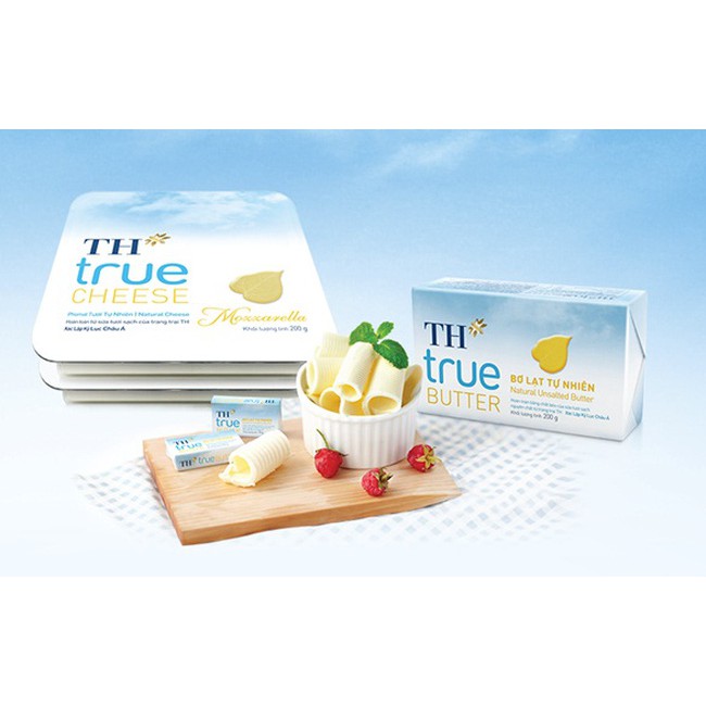 [Mã 77FMCGSALE1 giảm 10% đơn 250K] Bơ Lạt Tự Nhiên TH True Milk 200 gram | BigBuy360 - bigbuy360.vn