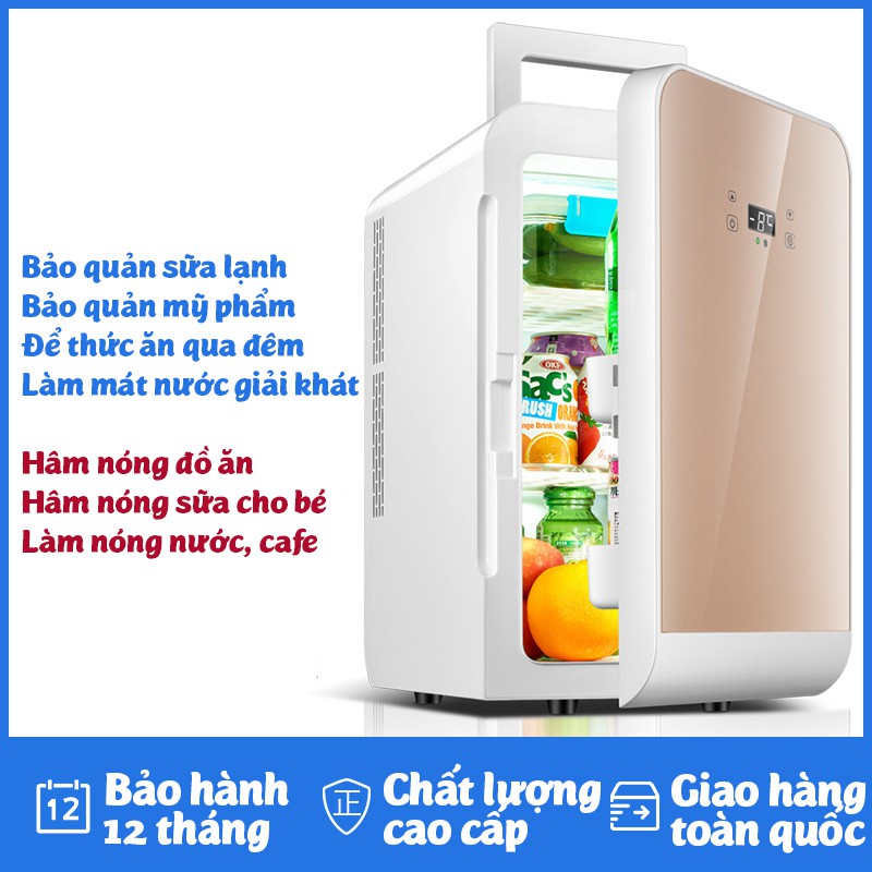 Tủ lạnh mini kèm hâm nóng 22 lít SAST ST-22L có hiển thị nhiệt độ bảo quản thức ăn đựng mỹ phẩm tiện lợi