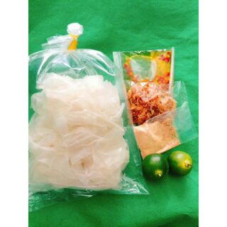 ( free ship 99k) xâu 10 bịt Bánh tráng sate + hành phi + muối + tắc