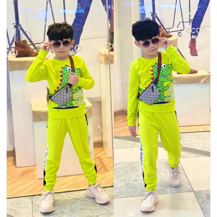 BỘ DÀI BÉ TRAI THUN COTTON IN 3D -Quần áo trẻ em-Pikakids