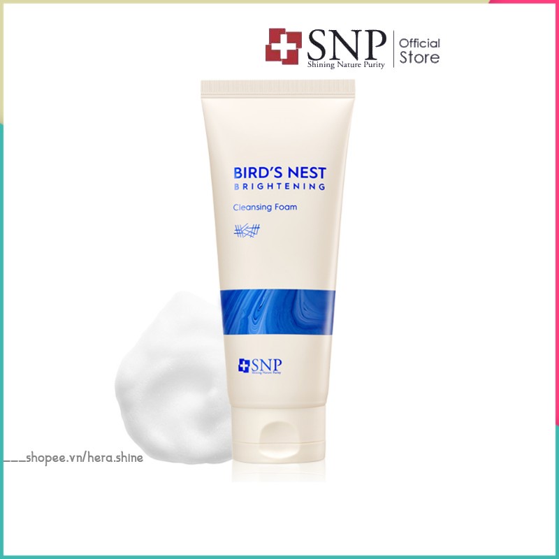 Sữa Rửa Mặt Trắng Da Tinh Chất Tổ Yến SNP Bird's Nest Brightening Cleansing Foam Sạch Sâu Mềm Mịn Trắng Sáng