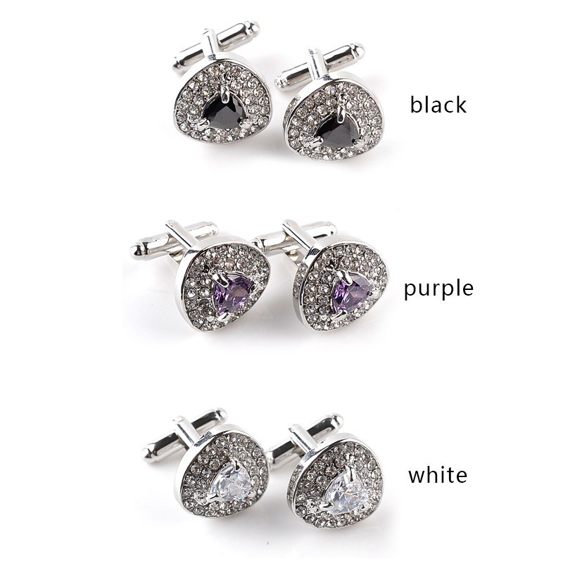 Crystal Zircon Men Women Shirt Cufflinks Accessories