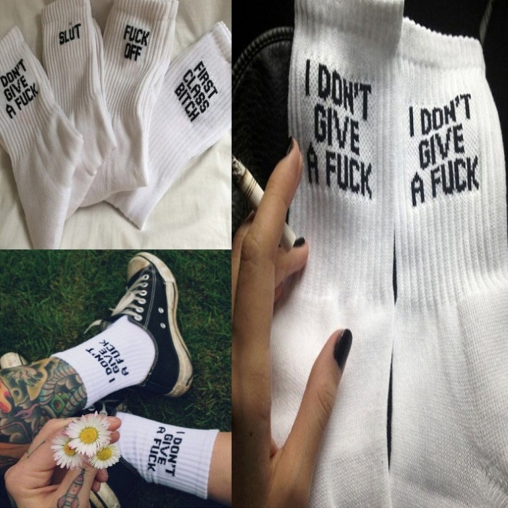 Vớ dài có in chữ thời trang phong cách cho nam / nữ