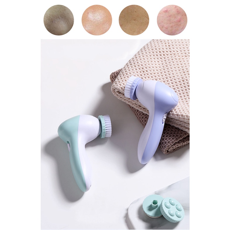 Máy Rửa Mặt Rung 5 Đầu Thay Thế Loại Bỏ Vi Khuẩn, Bụi Bẩn Có Hại B0210