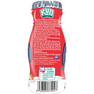 Kun sữa chua uống hương kem dâu thùng 48 chai x 90ml