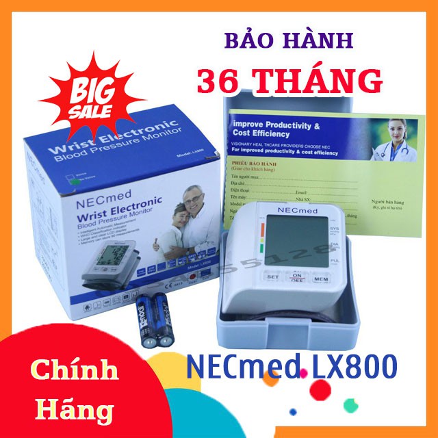 ✅ [Mẫu Mới] Máy Đo Huyết Áp Cổ Tay NECMED LX800 Tự Động, Cho Kết Quả Nhanh Chóng, Ngăn Nguy Cơ Đột Q