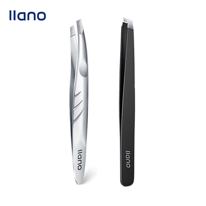 Set 2 nhíp tỉa lông mày LLANO bằng thép không gỉ tiện dụng