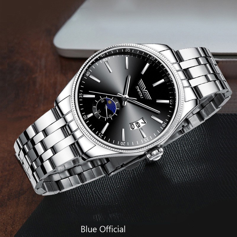 (SIÊU PHẨM) Đồng Hồ Nam SWIDU Sw28 Lịch Ngày Doanh Nhân 2019 Dây Thép Không Gỉ Cao Cấp_Full Box | BigBuy360 - bigbuy360.vn