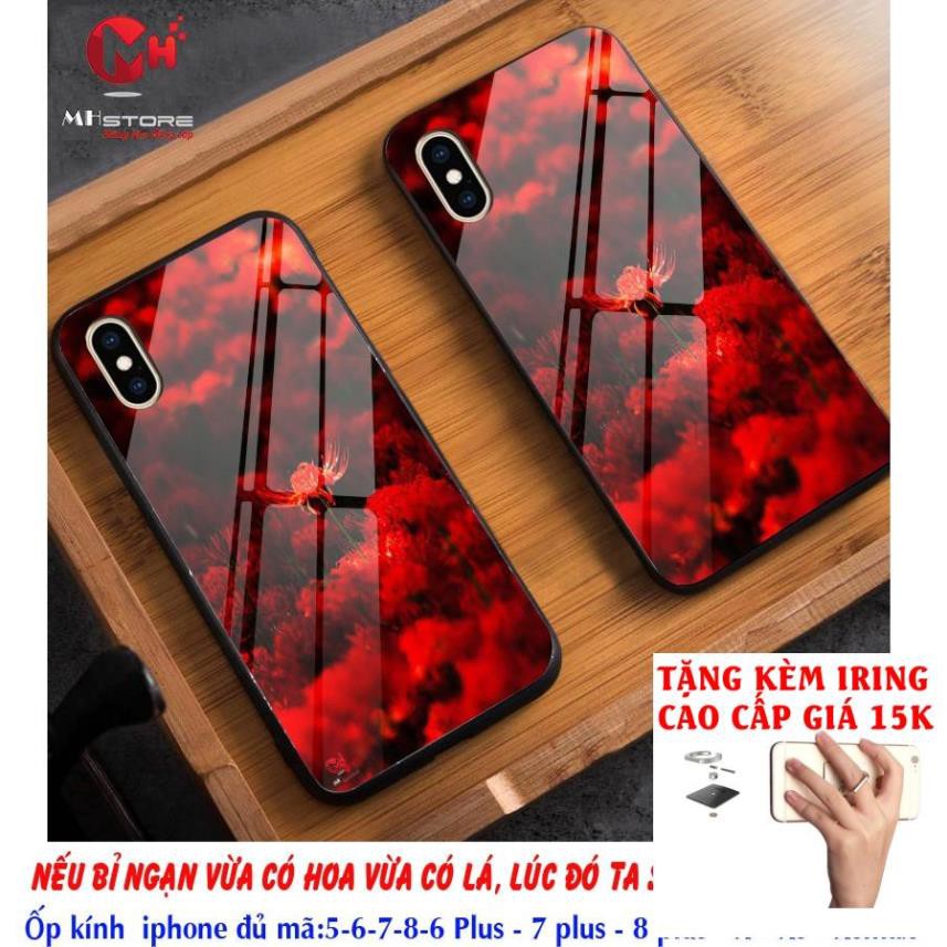 (Sale siêu hot) { CÓ VIDEO SHOP QUAY } Ốp Iphone mặt kính in hình hoa Bỉ Ngạn cực đẹp và cực độc cho chị em !