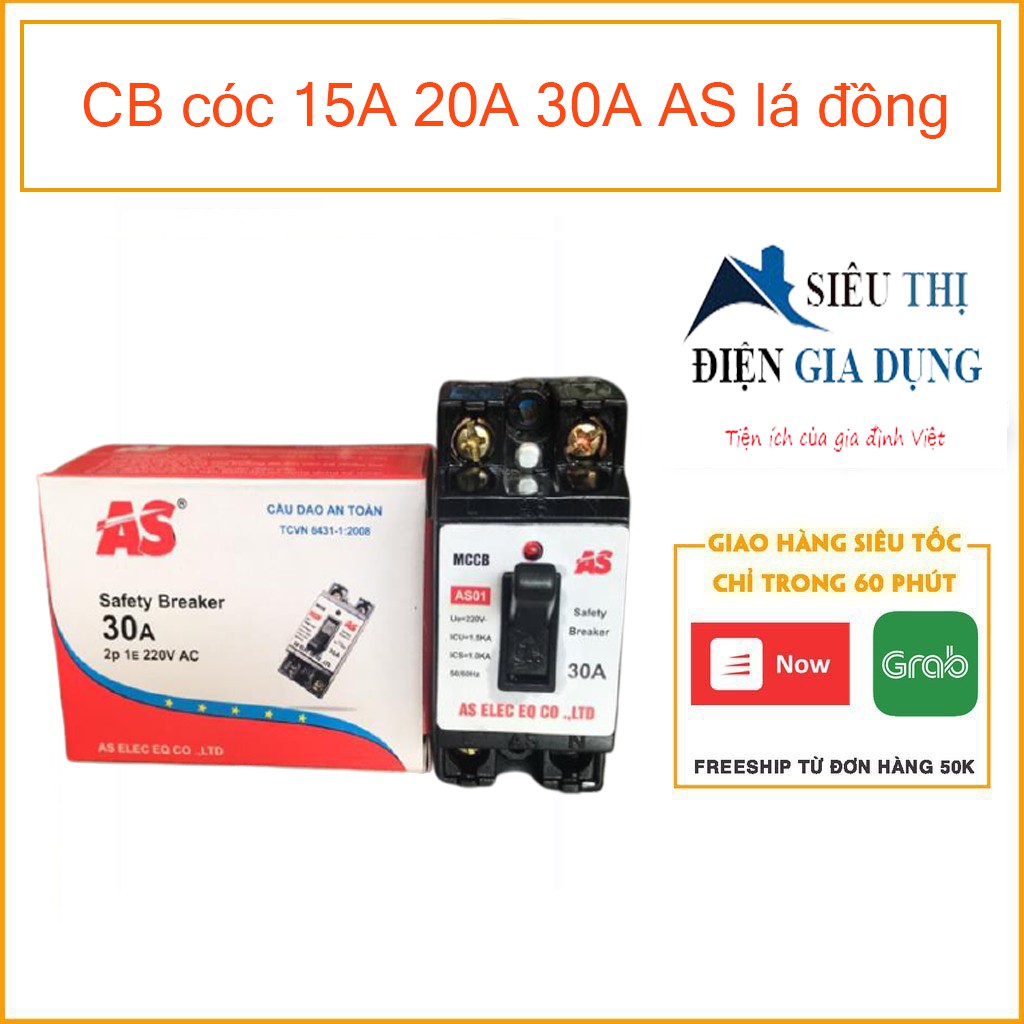 CB cóc 15A 20A 30A AS lá đồng