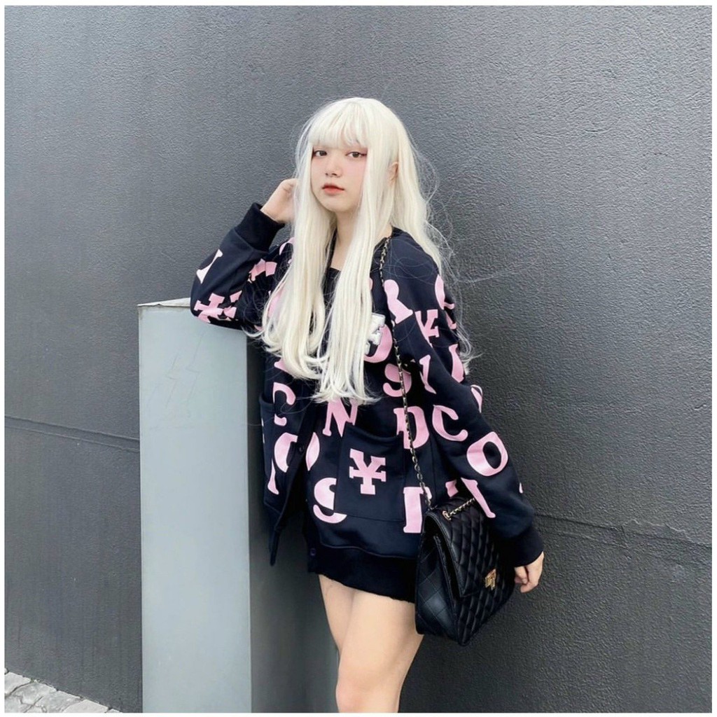 Áo Cardigan Nỉ FENG Unisex Fashion họa tiết chữ cái phong cách Năng Động Ulzzang Freesize.TP