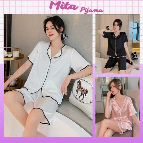 Đồ bộ mặc nhà nữ pijama lụa cao cấp kiểu trơn đơn giản sang trọng - P2 | BigBuy360 - bigbuy360.vn