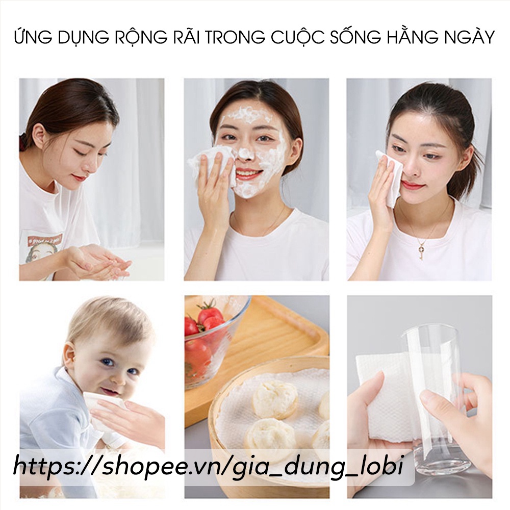 Khăn mặt khô ANIMERRY dùng 1 lần lau khô, lau ướt - Giấy lau mặt tẩy trang dùng một lần