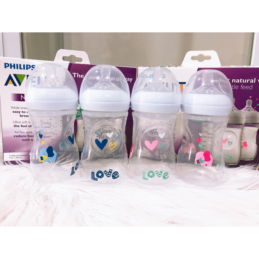 [Hỗ Trợ Thay Size Núm] Bình Sữa Philips Avent 260ml Mẫu Con Voi