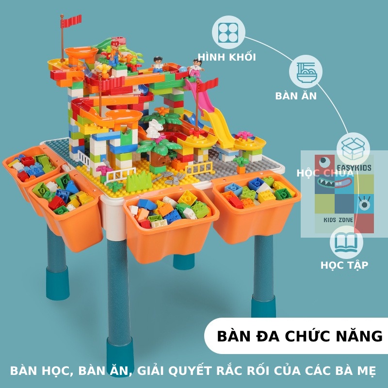 [Hơn 1000 chi tiết] Bàn lego, Bàn xếp hình đa chức năng giúp trẻ phát triển trí tuệ