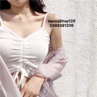 Áo 2 dây rút ngực chất cotton thun hàng đẹp