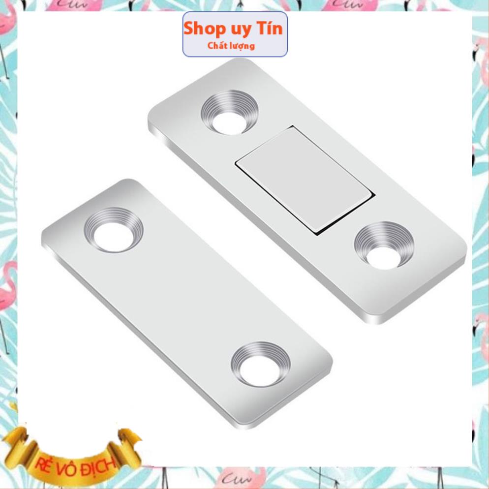 Bộ nam châm hít giữ đóng chốt cửa gắn dán cửa tủ lạnh, tủ quần áo, chạn bếp nhôm nhựa siêu mỏng