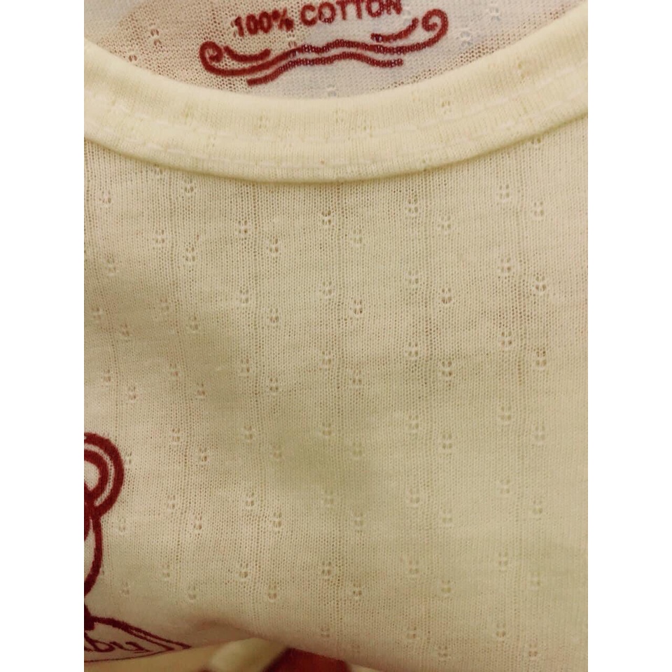 Bộ cộc tay cotton giấy màu mềm mát, cài cúc giữa cho bé 0-18m (4-13kg)