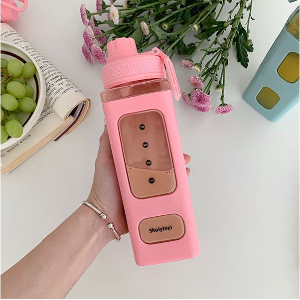 Bình Nước 700ML 900ML Bằng Nhựa Chống Rò Rỉ Kích Thước Lớn Có 5 Màu Tùy Chọn