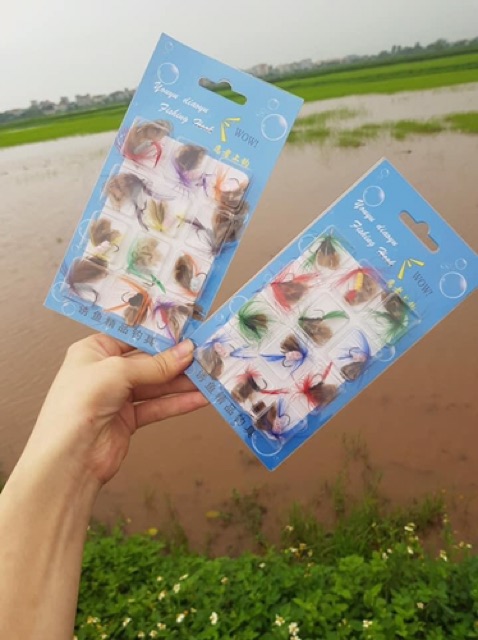 Mồi giả câu cá fly vỉ 12 con