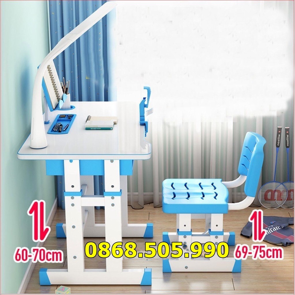 Bộ bàn ghế học sinh tiểu học dành cho bé trai và né gái (tặng đèn led)