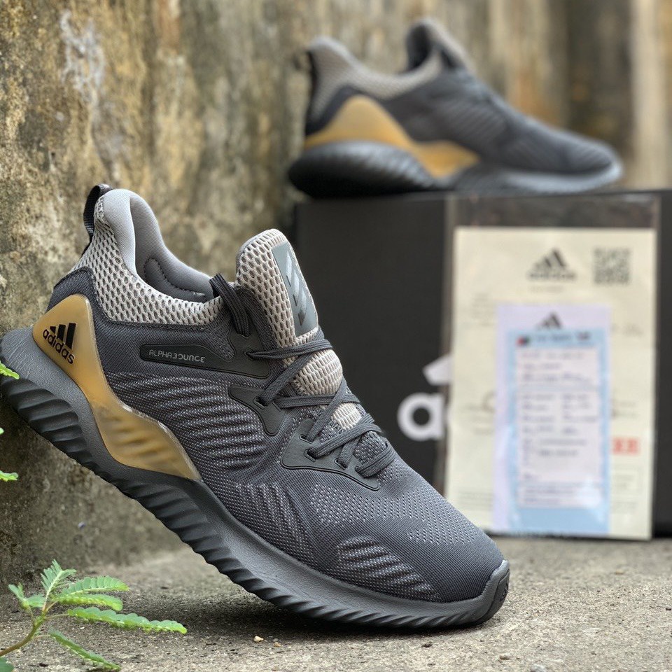 Giày thể thao Sneaker nam nữ Adidas Alphabounce 2018 màu Cafe (Free ship)(Hàng 1-1 Trung)(Tặng box bảo vệ)