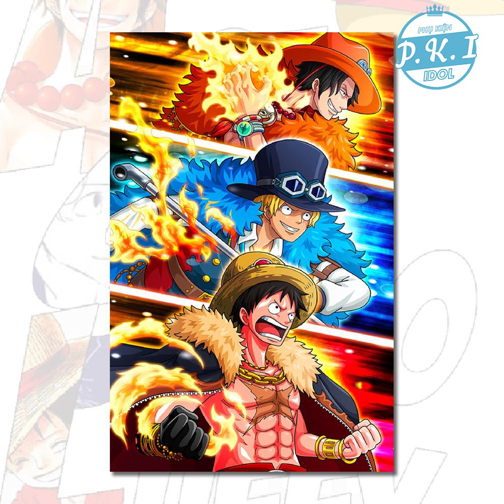 COMBO BỘ ẢNH LUFFY X ACE X SABO - QUÀ TẶNG ANIME