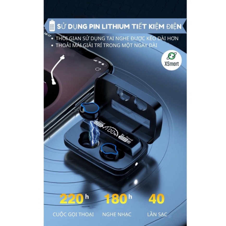 Tai Nghe Bluetooth Không Dây Thế Hệ Mới Extra Bass M8 Pro Nghe Nhạc EDM, REMIX Cực Đã Pin Siêu Trâu Dock Sạc C
