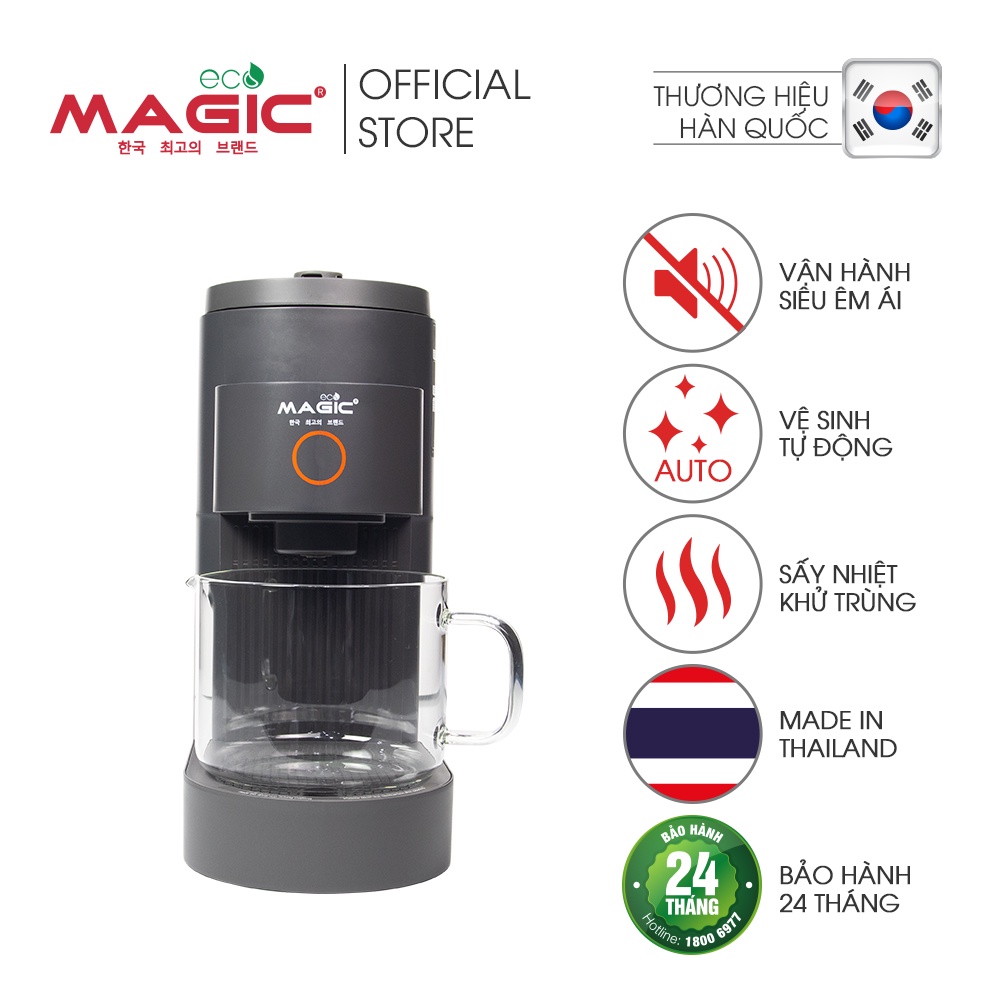 Máy xay nấu sữa hạt đa năng Magic Eco AC140,chống ồn hiệu quả,tự động vệ sinh,bảo hành chính hãng