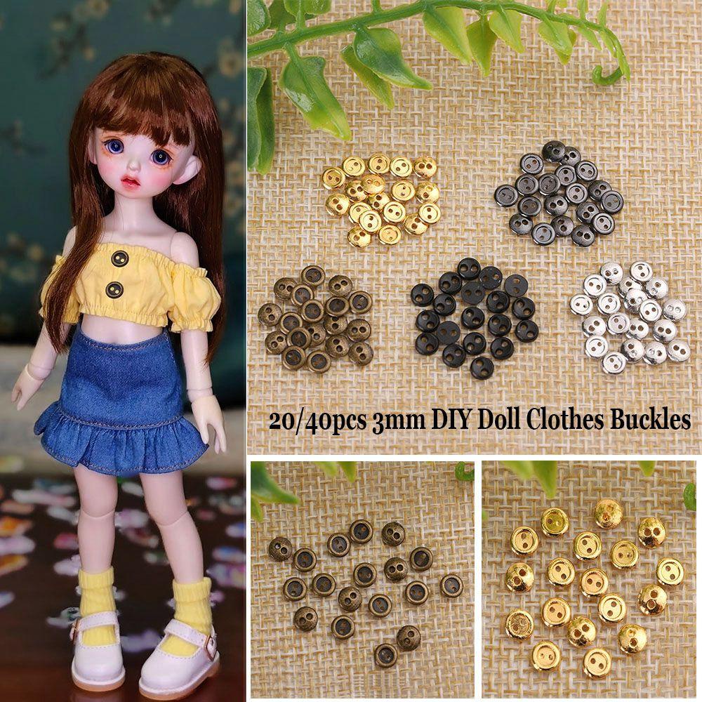 Set 20 / 40 Nút Kim Loại Mini Làm Đồ Thủ Công Trang Trí Búp Bê