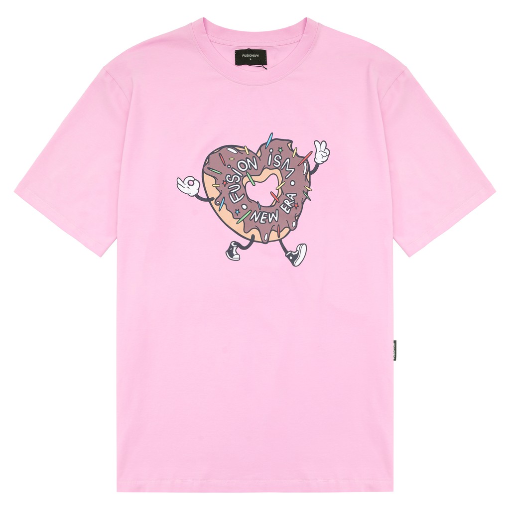 Áo thun in hình Donut Fusionism - Màu Hồng - Unisex - Form Oversize