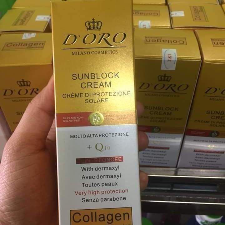 Combo 10 tuýp kem chống nắng Doro Collagen Q10 nhập khẩu chính hãng Italia SPF 50/PA+++ 50ml