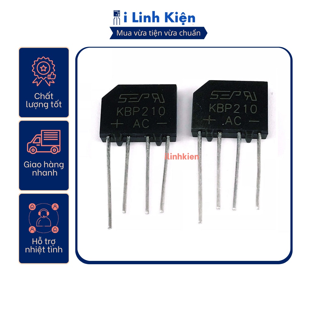 KBP210 Diode cầu 2A 1000V DIP-4 loại tốt