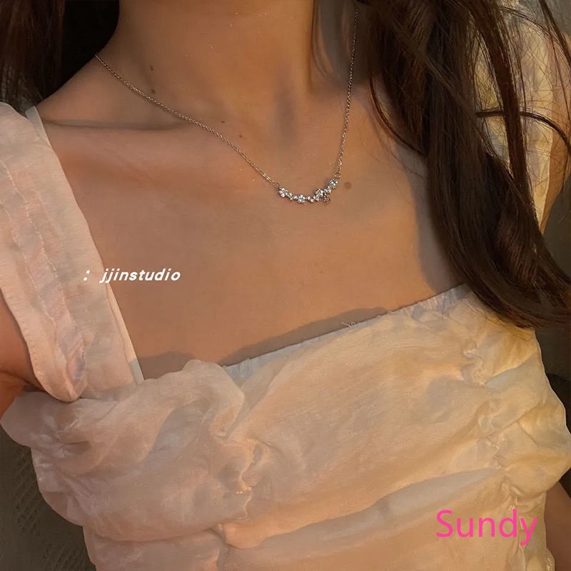Vòng cổ Mặt Hoa Zircon Lấp Lánh Thời Trang Cho Nữ