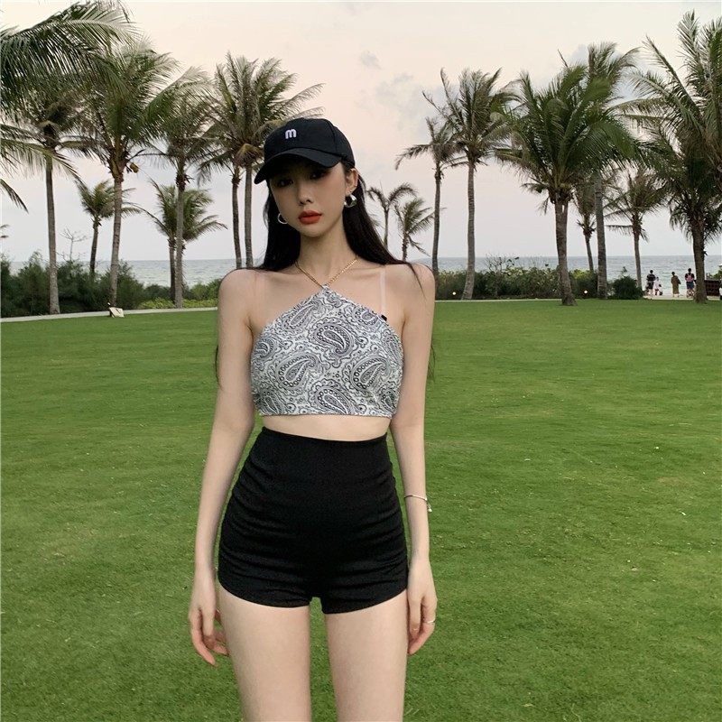 Cocory vn Quần Ngắn Nữ Dáng Ôm Màu Trơn Thời Trang Gợi Cảm