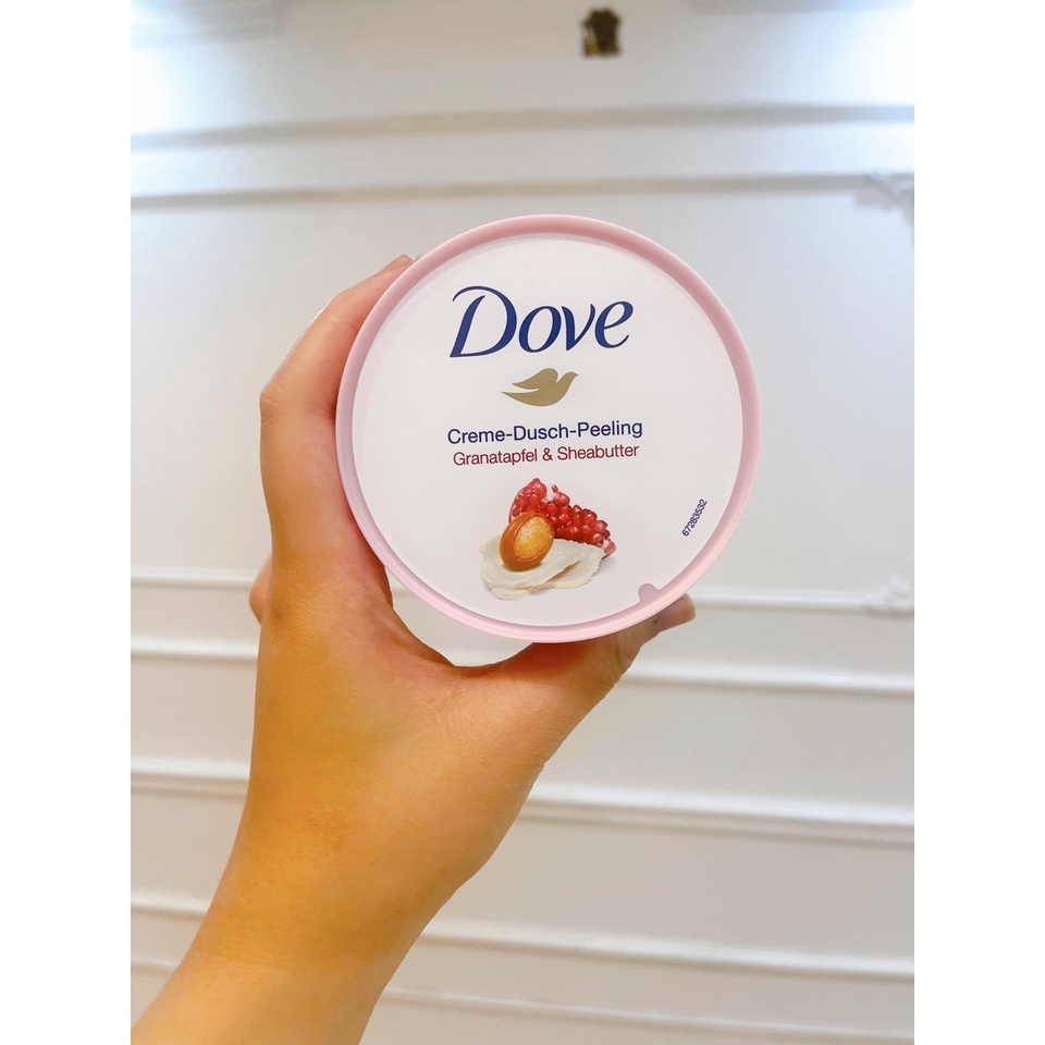 Kem Dove giúp tẩy tế bào chết chăm sóc da chiết xuất bơ hạt mỡ và hạt lựu 298g